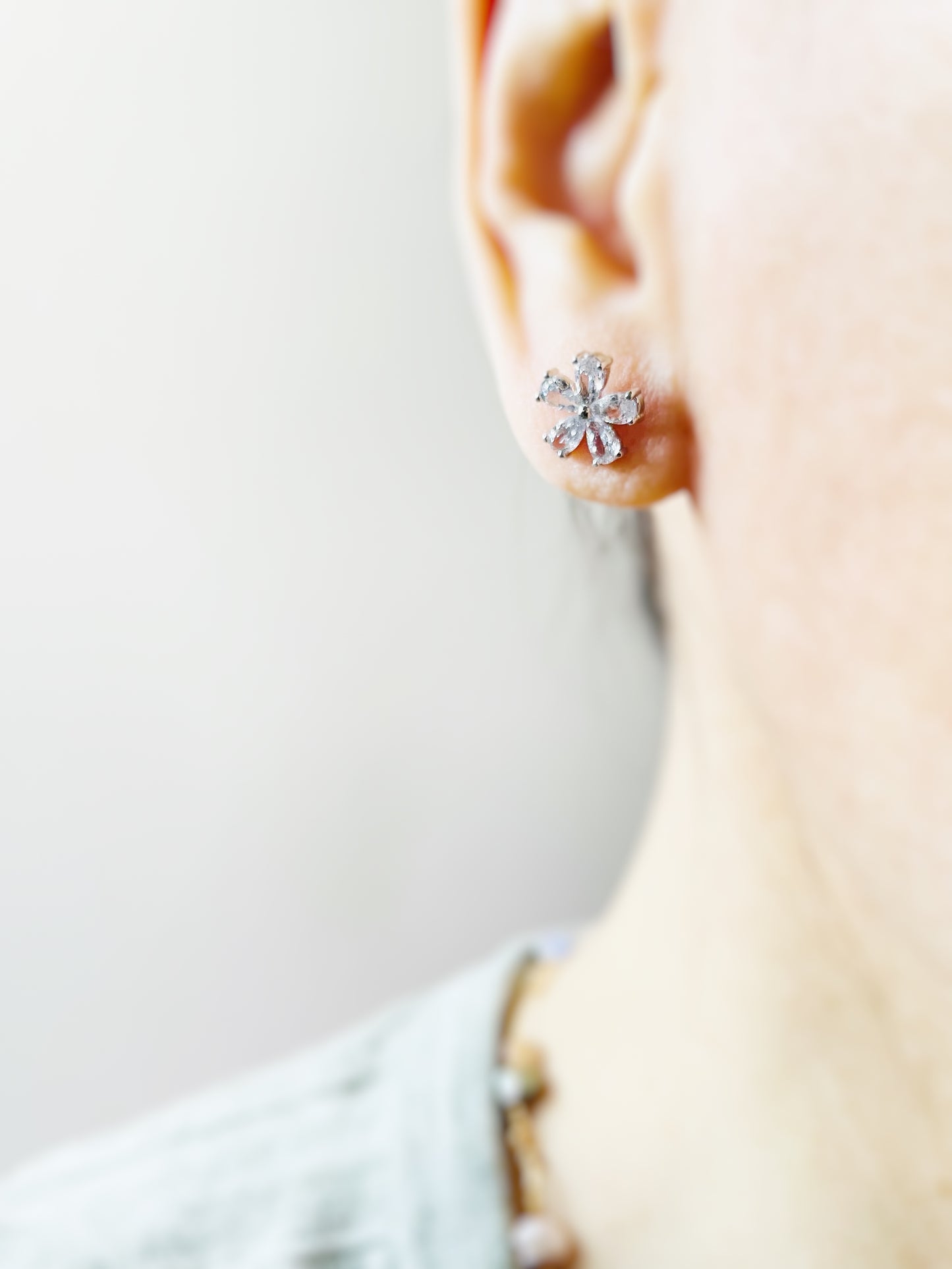 Amethyst flower stud earrings. Flower studs