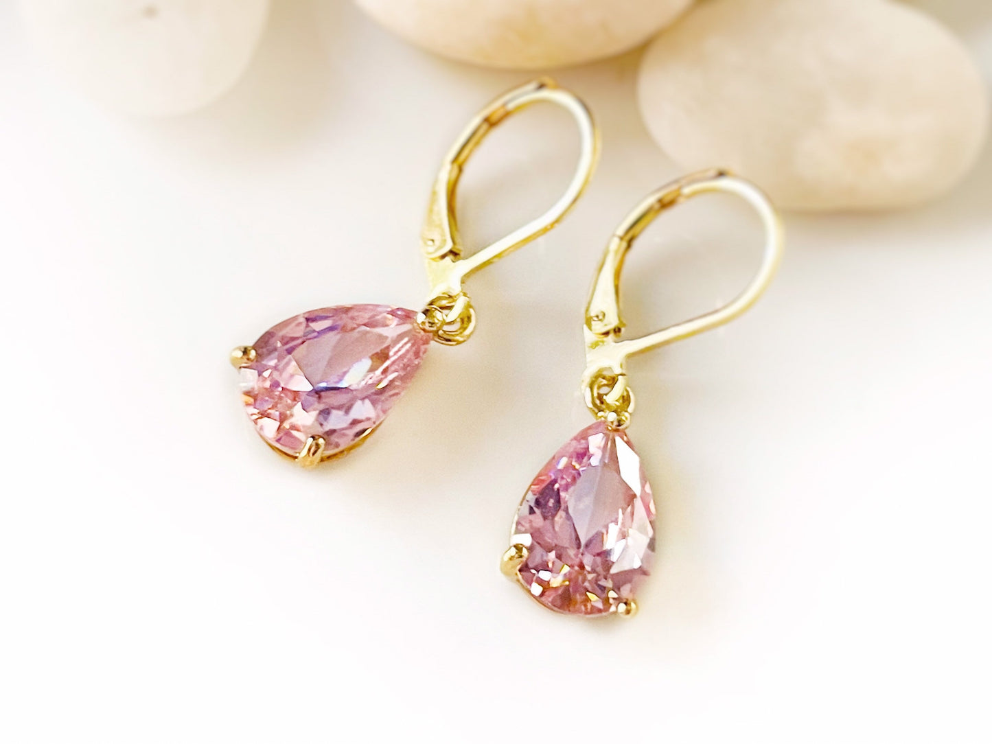 Teardrop amethyst dangle earrings gold, dark purple gemstone drop earrings, gift for her, gift for mom, February birthstone