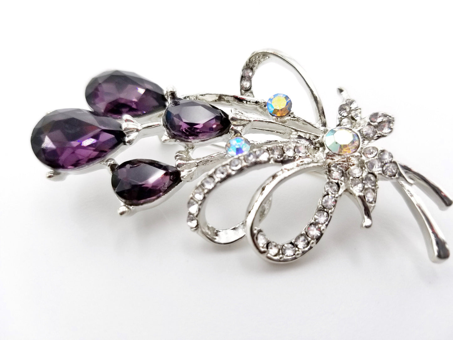 crystal bouquet brooch, wedding brooch, gift for her, gift for mom, birthday gift