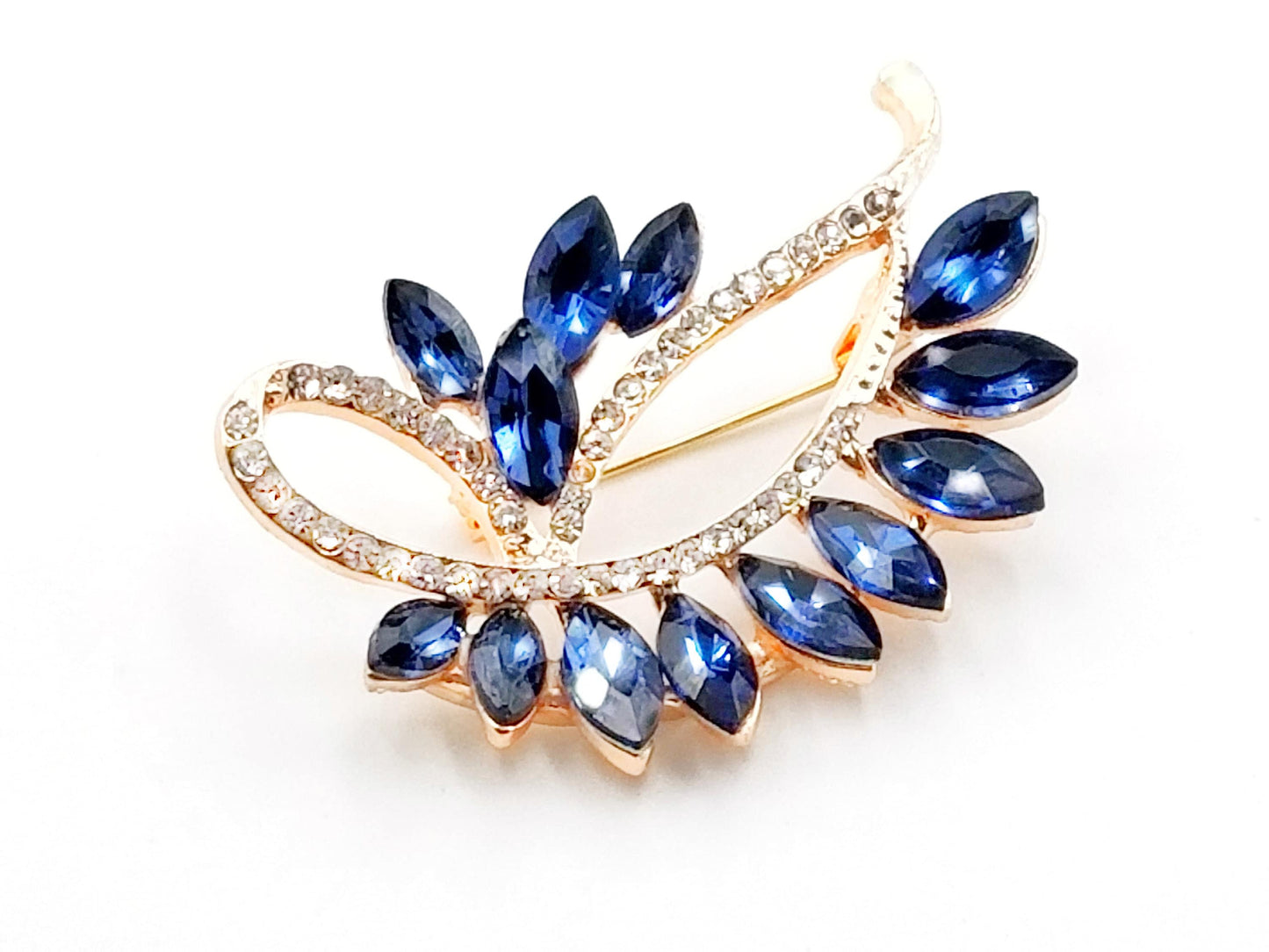 Sapphire crystal bouquet brooch, navy blue wedding brooch, bridal party brooch, gift for her, gift for mom