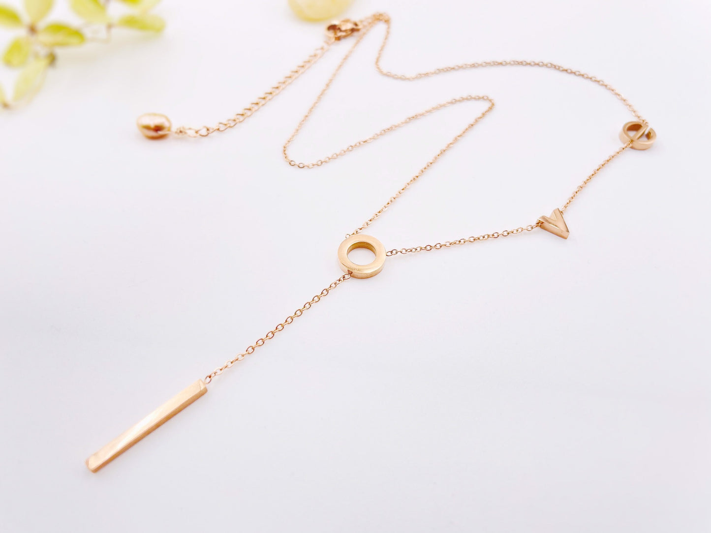 LOVE Lariat Necklace, love dainty Y necklace, Gift for Women, Gift for Mom, Valentine’s Day gift