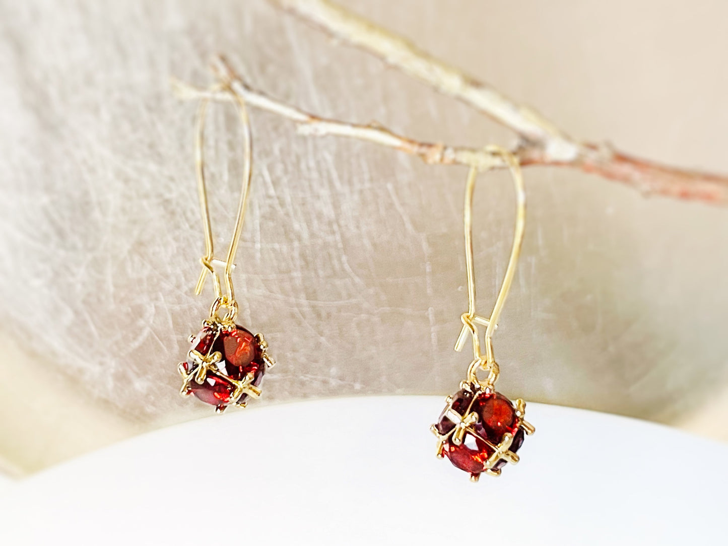 Amethyst ball dangle earrings, purple crystal ball drop earrings