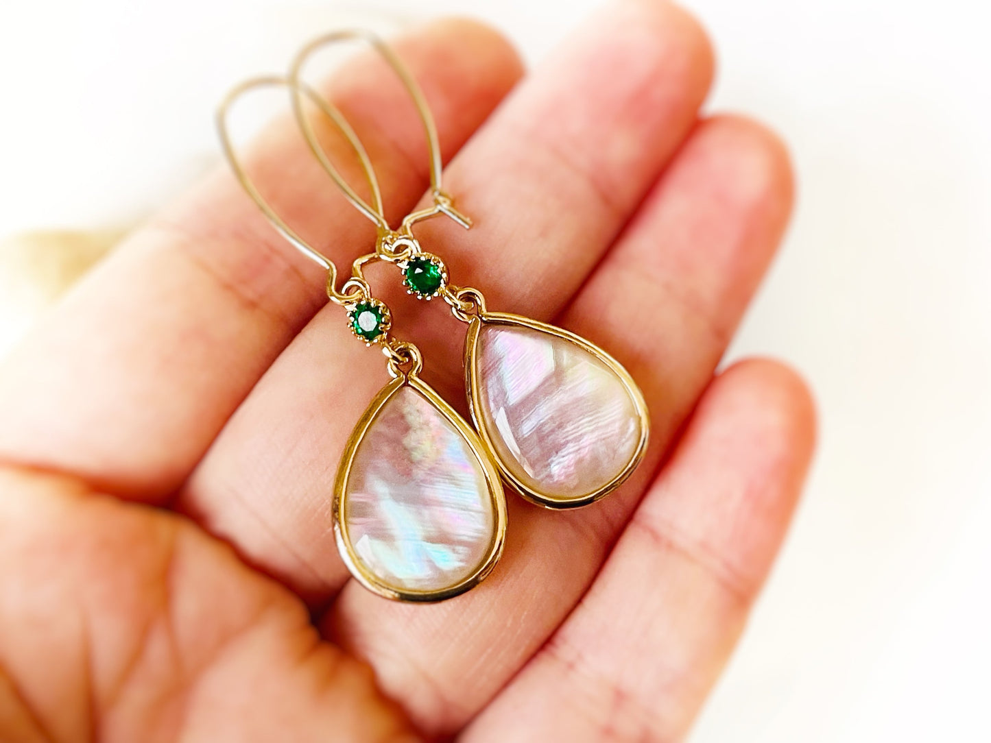 Large teardrop abalone long dangle earrings gold, black abalone drop earrings, gift for mom, gift for her, bridal statement earrings